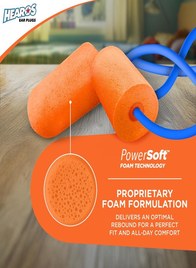 HEAROS Just for Kids Foam Ear Plugs, NRR 28, 3 Pairs, X-Small, Corded Hearing Protection (0005) - Image 2